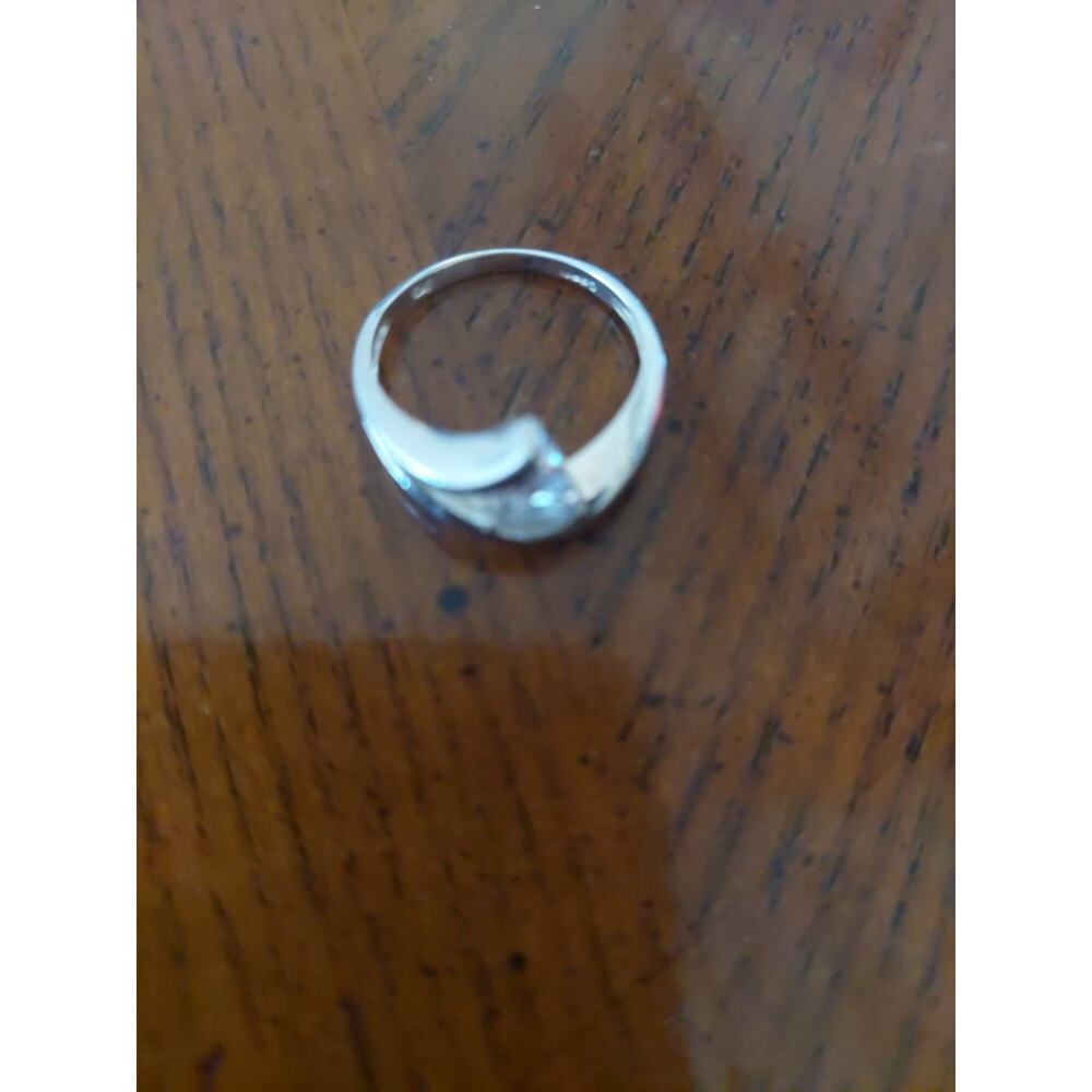 STERLING SILVER Cubic Zirconia RING Sz7.5 - Picture 3 of 6